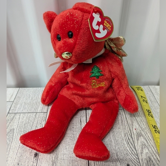 Ty Other - Ty Gift Sparkling Red Bear with Gold Accents